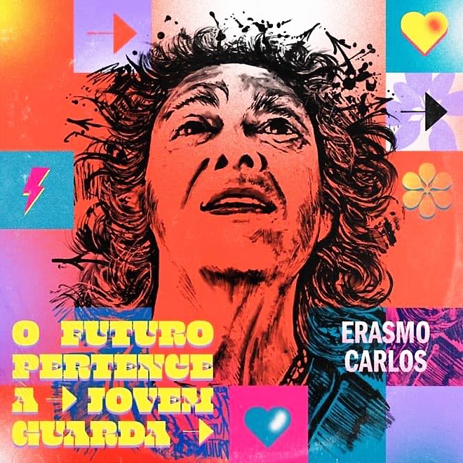 Erasmo Carlos apresenta a capa do álbum 'O futuro pertence à... Jovem Guarda'