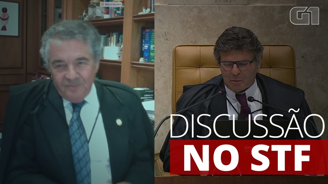 Ministro Marco Aurélio Mello e Luiz Fux, presidente do STF, discutem durante julgamento