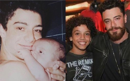 Pai aos 17 anos, Felipe Titto posta fotos com o filho, Theo, de 14 - Quem