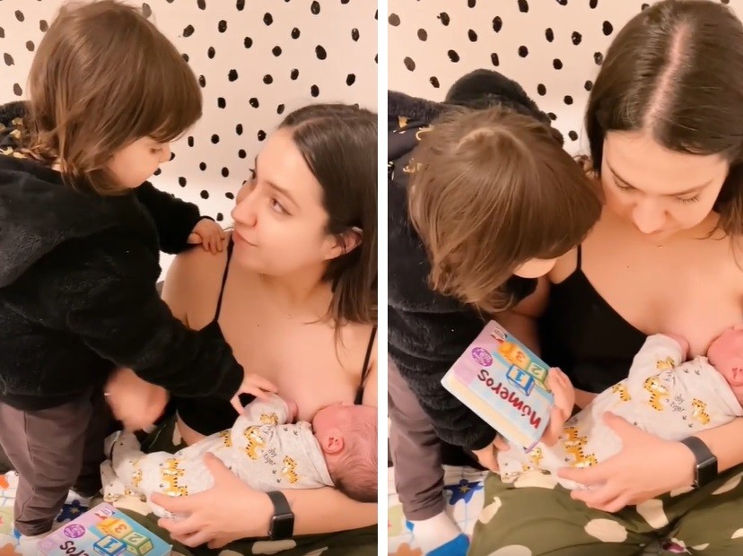 Camila Miguel com os filhos Mariá e Jonas (Foto: Reprodução/Instagram)