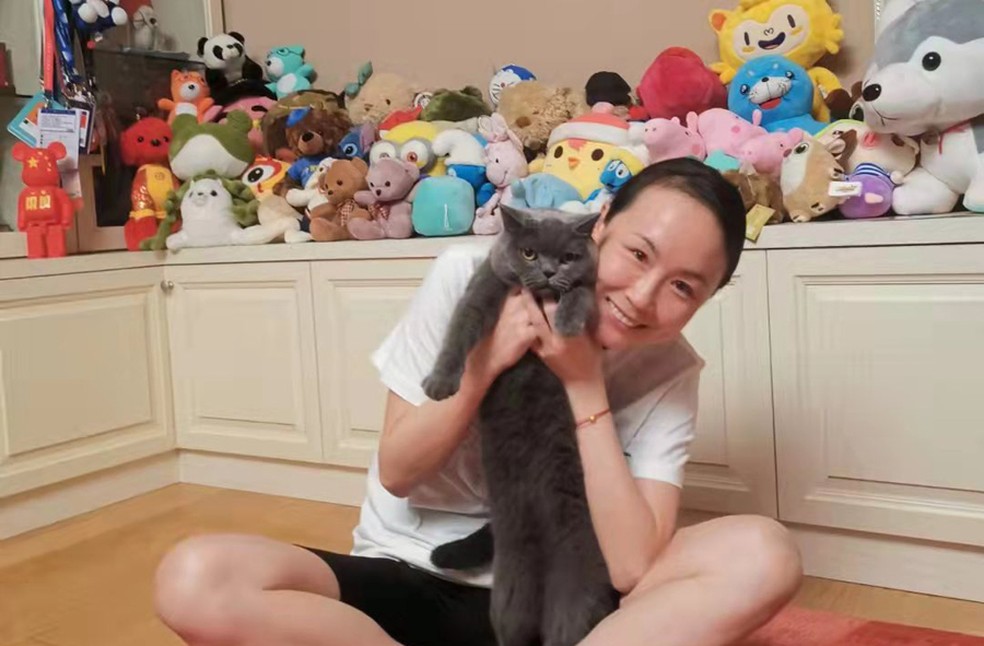 Fotos do tenista Peng Shuai foram publicadas na conta @shen_shiwei, no Twitter, identificado como um 'veículo afiliado ao Estado chinês'. — Foto: Reprodução/Shen Shiwei/Twitter