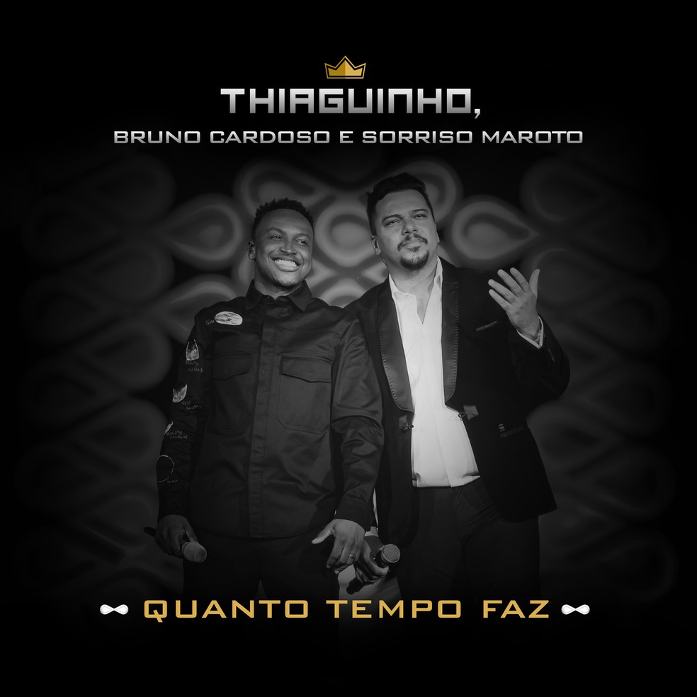 Thiaguinho e Bruno Cardoso, do Sorriso Maroto, na capa do single 'Quanto tempo faz' — Foto: Divulgação