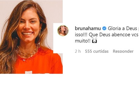 A atriz Bruna Hamú, que é evangélica como Sasha e João, deixou uma mensagem cristã Reprodução