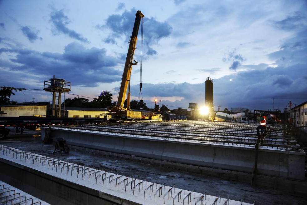 Obra no Viadutdo da Independência interdita cruzamento das avenidas Augusto Montenegro com a Independência, em Belém (Foto: Comus/Prefeitura de Belém)