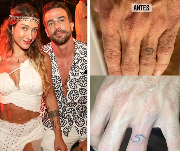 Gabriela Pugliesi e Erasmo Viana, quando ainda estavam juntos; influencer tinha uma tatuagem em homenagem à ex (Foto: Reprodução/Instagram)