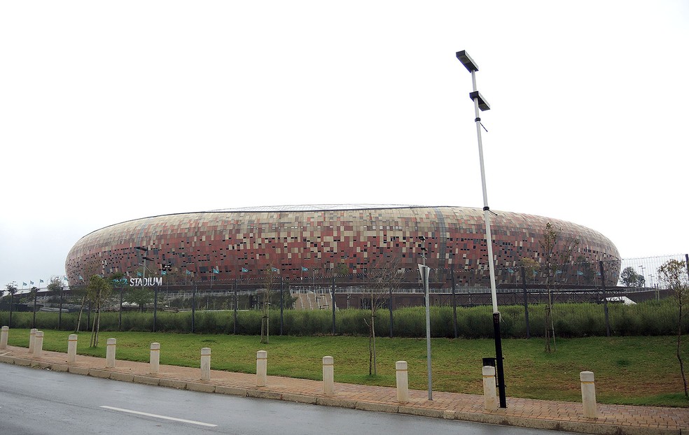 Estádio Soccer City, em Johanesburgo, na África do Sul, palco da abertura e da final da Copa do Mundo de 2010 — Foto: Leandro Canônico