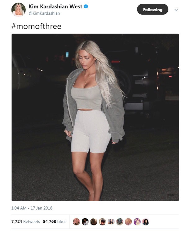 Anuncio de Kim Kardashian sobre a chegada da filha (Foto: Reprodução/Twitter)