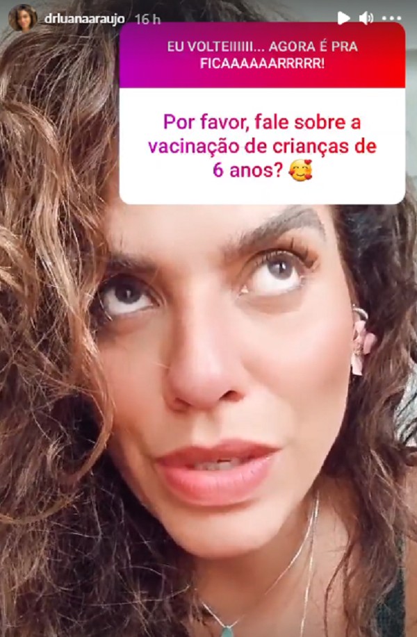 Infectologista Luana Araújo fala sobre a vacinação de crianças (Foto: Reprodução Instagram )