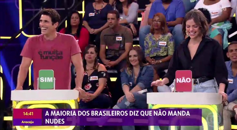 Reynaldo Gianecchini e Agatha Moreira no 'Se Joga' — Foto: TV Globo