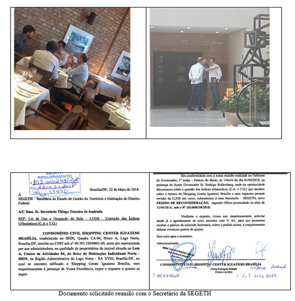 Imagens mostram almoço de empresário junto com administrador do Lago Norte (Foto: Reprodução)
