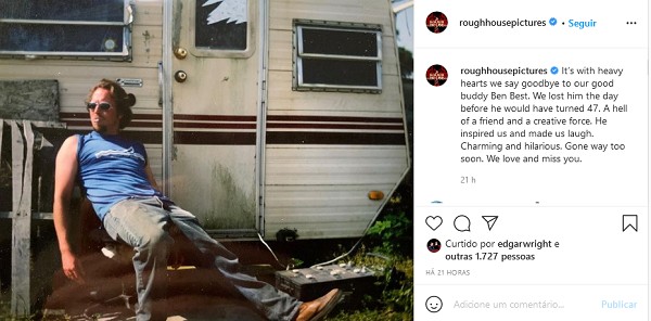 O post da produtora Rough House Pictures lamentando a morte de Ben Best (Foto: Instagram)
