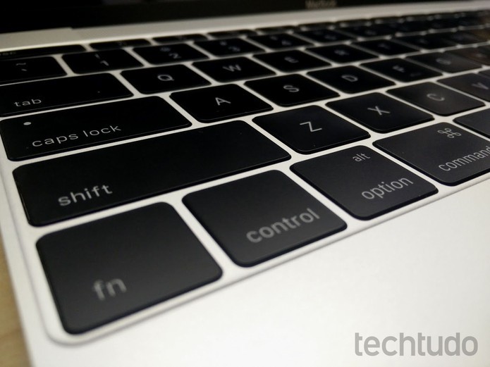 Teclado do novo MacBook (Foto: Elson de Souza/TechTudo)