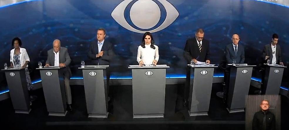 Seis candidatos ao governo da Bahia nas eleiÃ§Ãµes de 2018 participam de primeiro debate na TV (Foto: ReproduÃ§Ã£o/TV Band Bahia)
