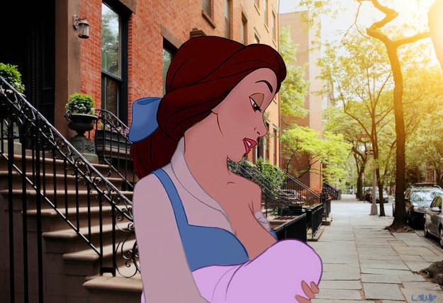 Bela amamentando em público (Foto: Walt Disney Studios / Loryn Brantz / Thinkstock / BuzzFeed)