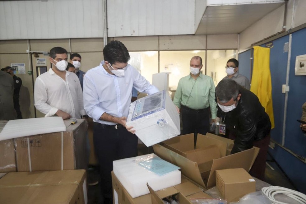 Chegada de respiradores adquiridos da China pelo Pará. — Foto: Agência Pará