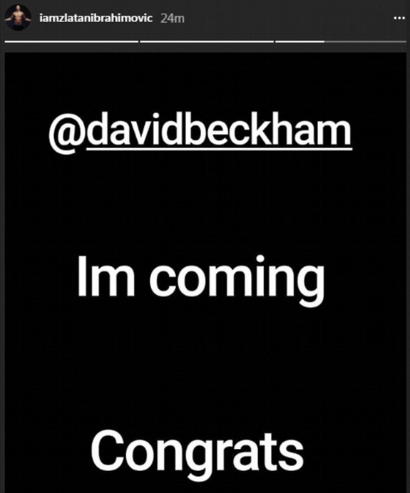 A promessa feita por Zlatan Ibrahimovic de que pagará a aposta feita com David Beckham (Foto: Instagram)