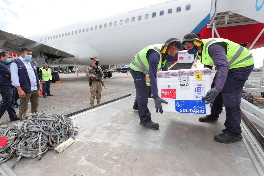 Mais 49,8 mil doses de vacina chegam a Manaus — Foto: Divulgação