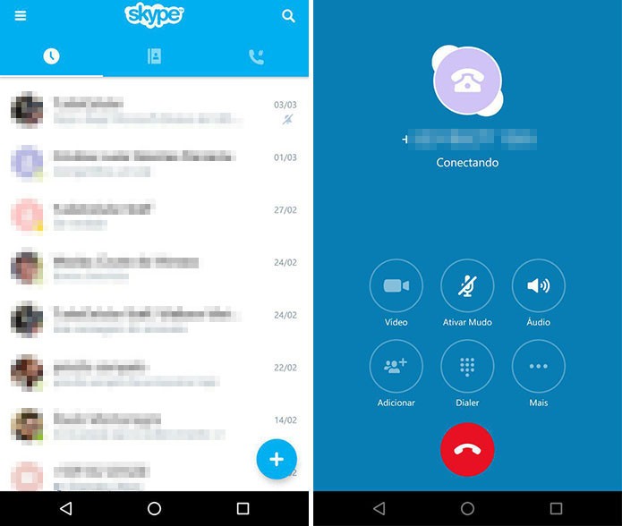 Skype para Android (Foto: Reprodução/Paulo Alves)