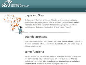 Site do Sisu (Foto: Reprodução/Inep)