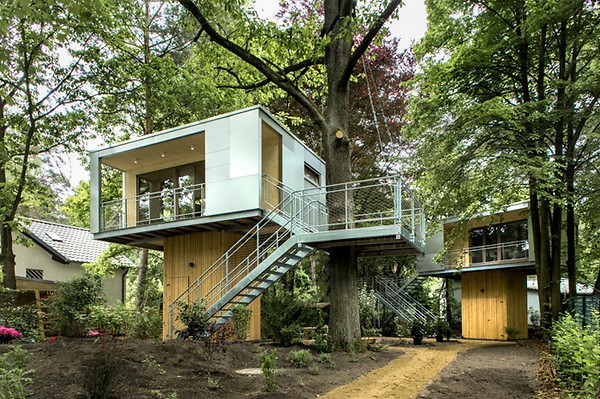 Casa na árvore em Berlim: hospedagem do Urban Treehouse  (Foto: Divulgação)