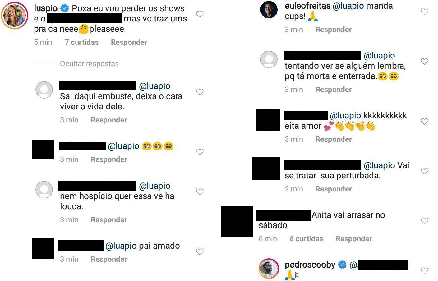 Luana comenta em foto de Scooby e é atacada (Foto: Instagram)