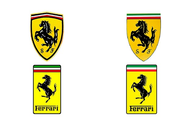 Evolução do logotipo da Ferrari (Foto: Montagem sobre arquivo)
