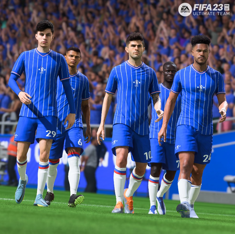 Uniforme clássico do Chelsea incluído no FIFA 23  — Foto: Divulgação