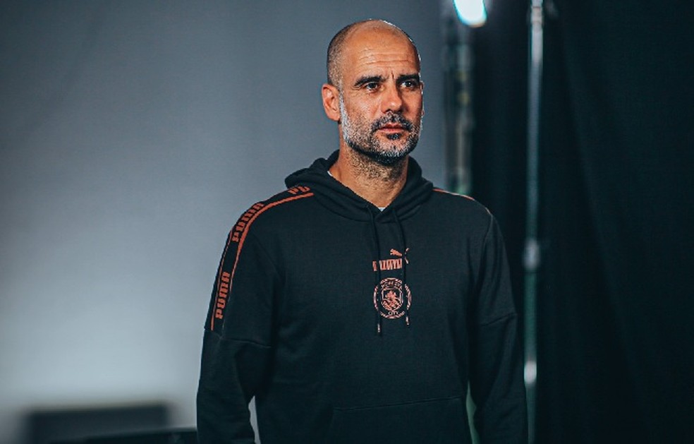 Pep Guardiola, técnico do Manchester City — Foto: Twitter/Manchester City