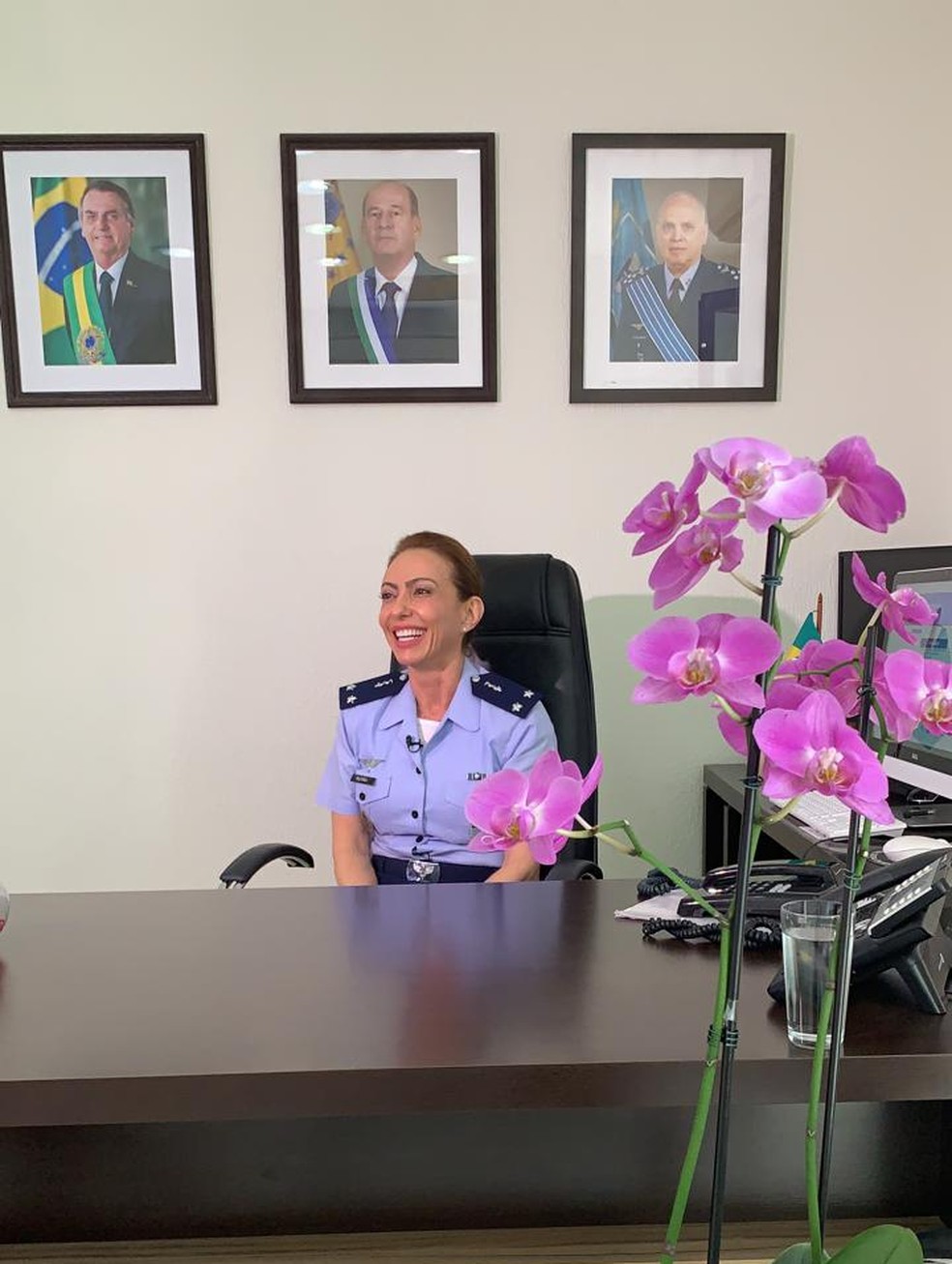 Brigadeiro Médica Carla Lyrio Martins é a primeira mulher promovida ao posto de oficial-general da FAB — Foto: FAB/Divulgação