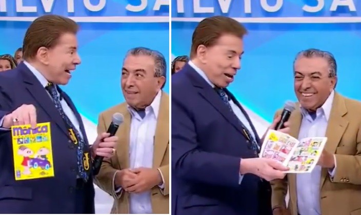 Silvio Santos e Mauricio de Sousa se conheceram pessoalmente em 2016 (Foto: SBT)