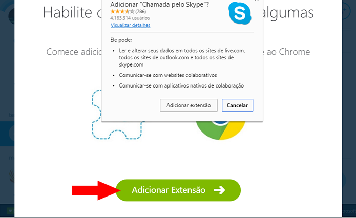 Use a extensão do Skype para Chrome ou Firefox (Foto: Reprodução/Paulo Alves)