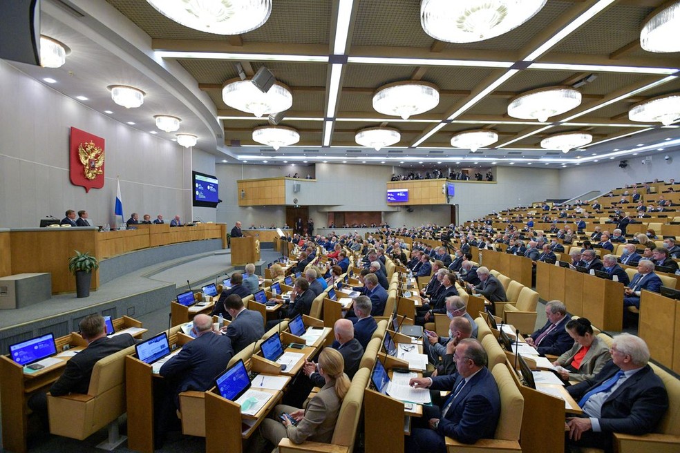 Parlamento russo teve canal no Youtube bloqueado — Foto: Sputnik/Alexander Astafyev/Pool via REUTERS