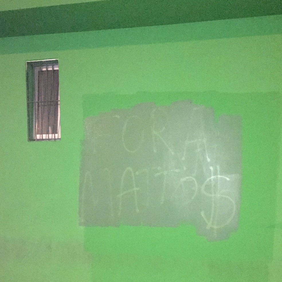 Muros Palmeiras pichados � Foto: Reprodu��o