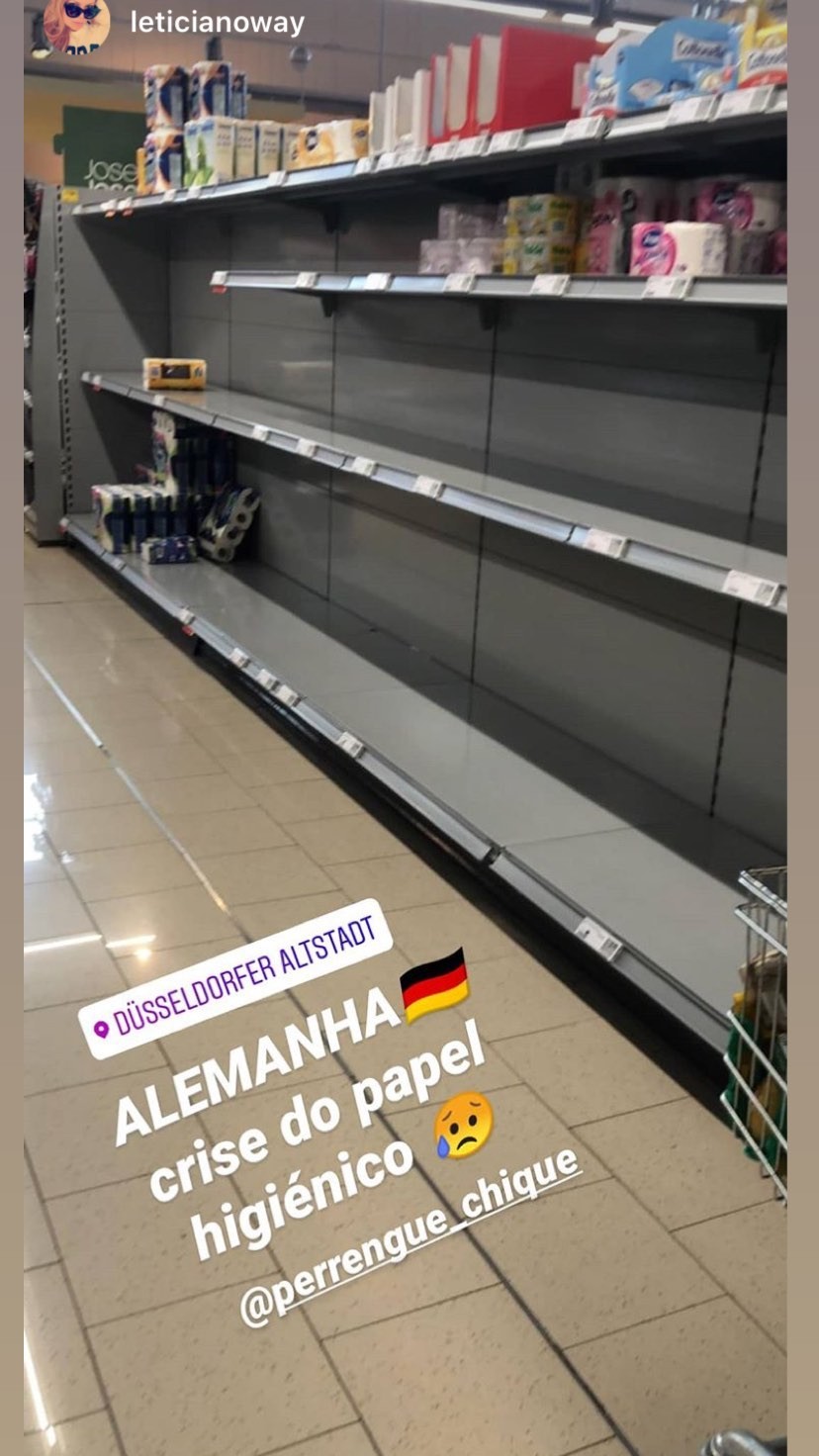 Não dá papel higiênico na Alemanha (Foto: Reprodução/Instagram)