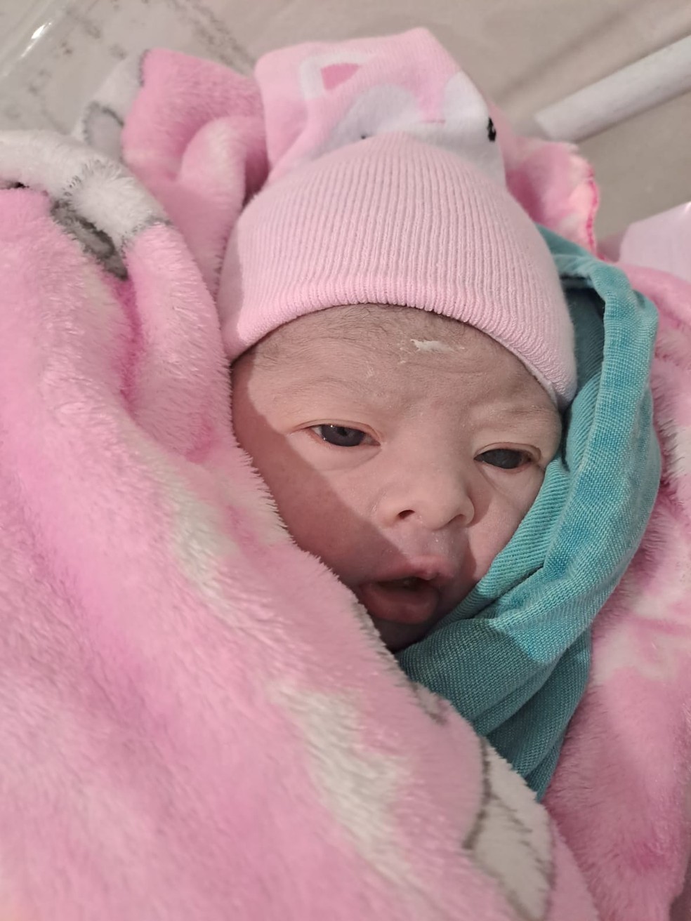Pequena Sabrina Helena, primeiro beber a nascer em parto com acessibilidade em Ariquemes, RO — Foto: Thainá Rodrigues/Arquivo Pessoal