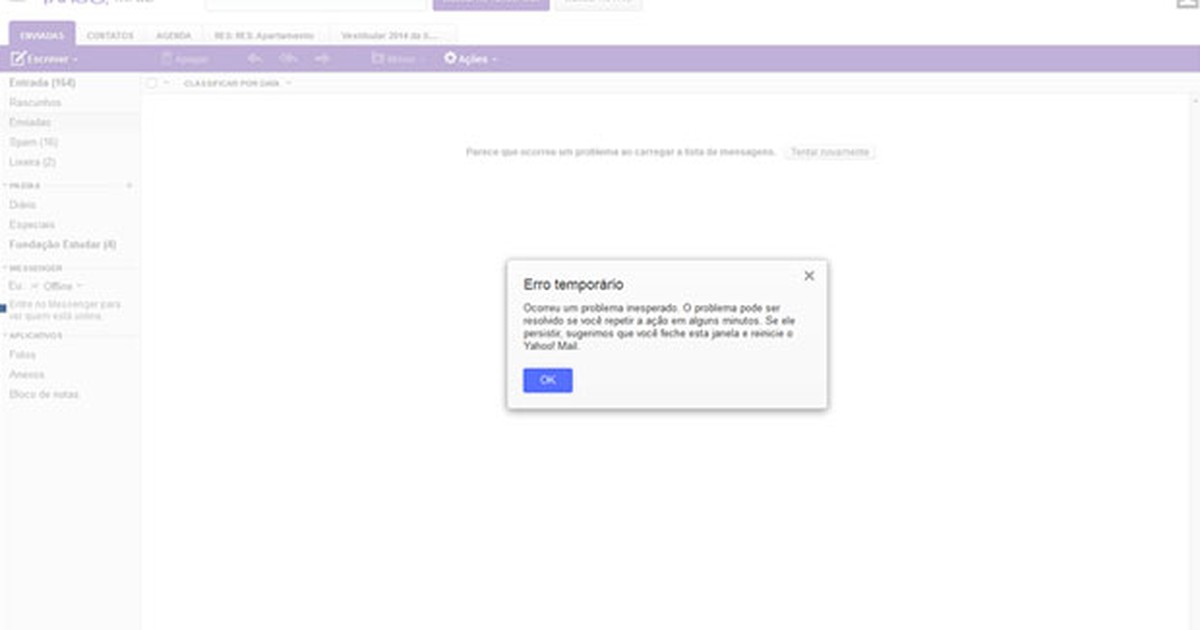 G1 - Serviço de e-mails do Yahoo fica fora do ar para alguns usuários -  notícias em Tecnologia e Games