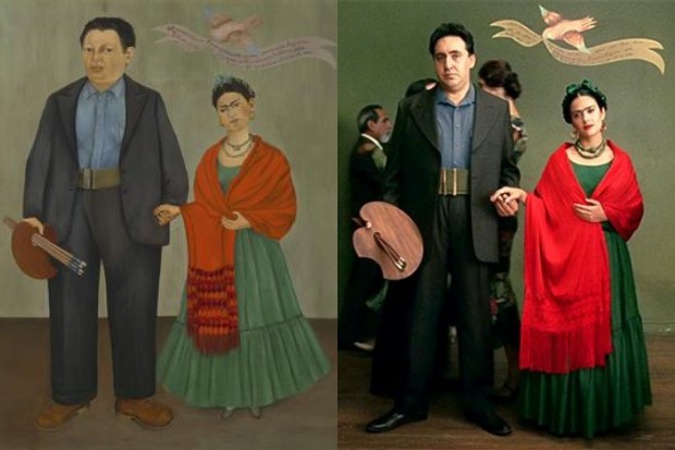 Frida e Diego Rivera (1931) e Frida (2002) (Foto: Reprodução)