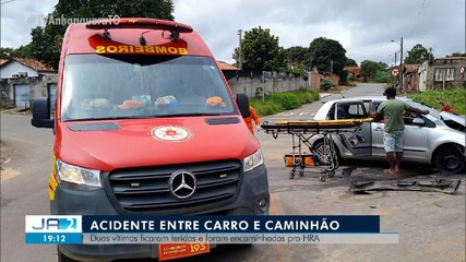 Duas pessoas ficam feridas após acidente de trânsito em Araguaína