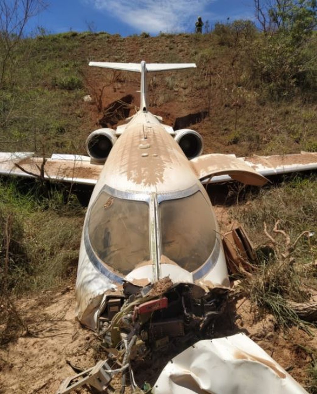 Jato ficou com o bico destruído — Foto: Redes sociais