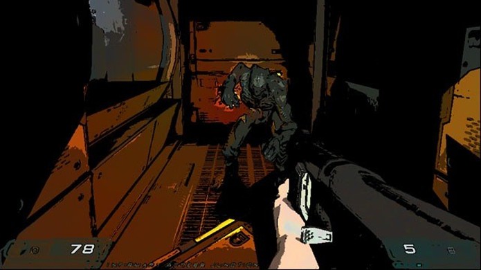 Doom 3 com visual de desenho animado se torna um jogo bem diferente (Foto: Reprodução/GamersHell)