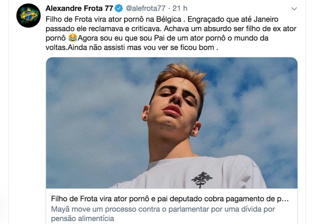 Alexandre Frota ironiza após filho vender nudes na internet  (Foto: Reprodução/Instagram)