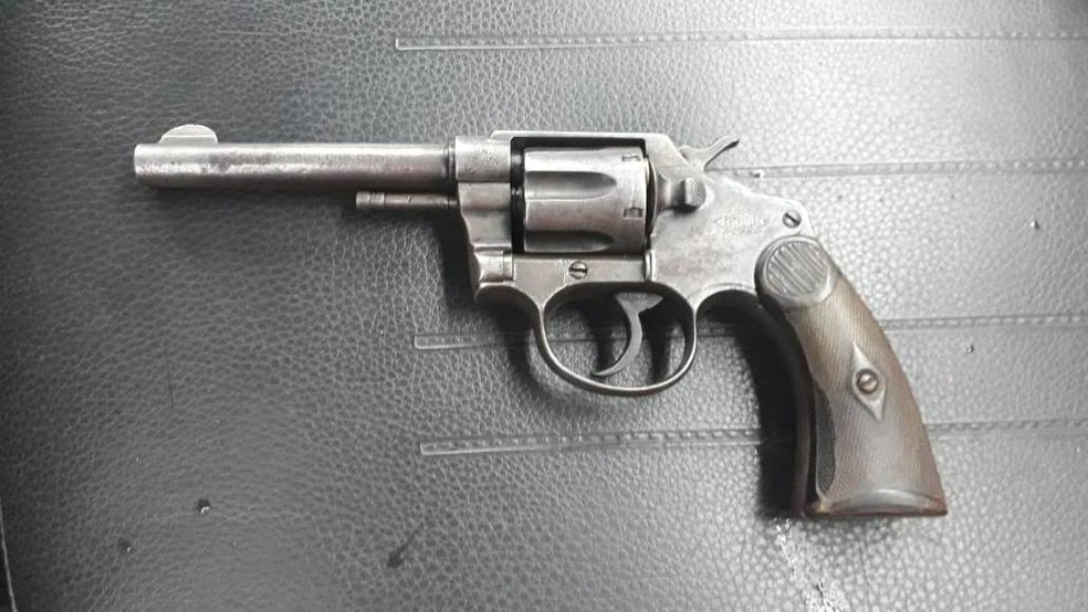 Arma foi apreendida após crime em Dona Emma — Foto: Polícia Civil/Divulgação