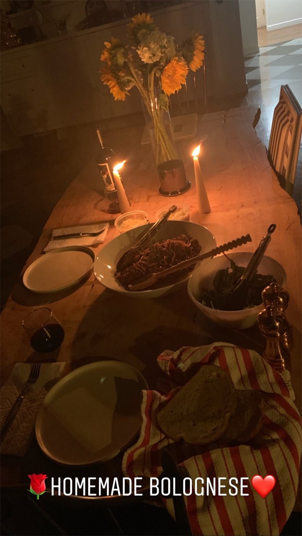 Jantar feito por Lady Gaga (Foto: Reprodução / Instagram)