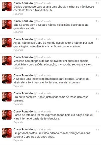 Ronaldo, no Twitter (Foto: Reprodução)