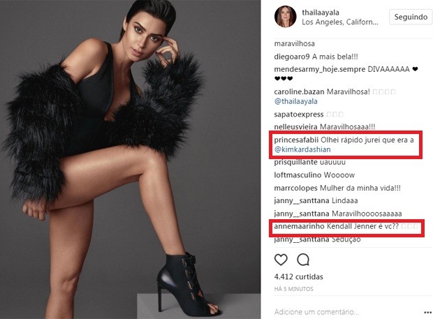 Thaila Ayala é comparada com Kim Kardashian e Kendall Jenner em post (Foto: Reprodução/Instagram)