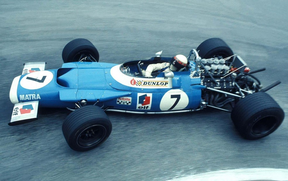 Jackie Stewart teve problemas na sua Matra-Ford quando liderava GP de MÃ´naco de 1969 â€” Foto: ReproduÃ§Ã£o