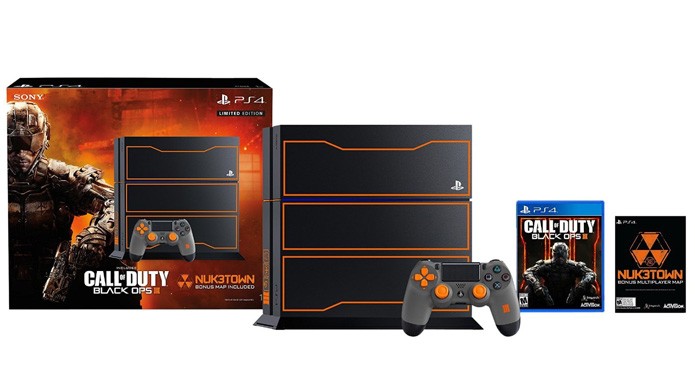 Com linhas futuristas e um laranja forte, o PlayStation 4 encarna o estilo do game Call of Duty: Black Ops 3 (Foto: Reprodução/Amazon)