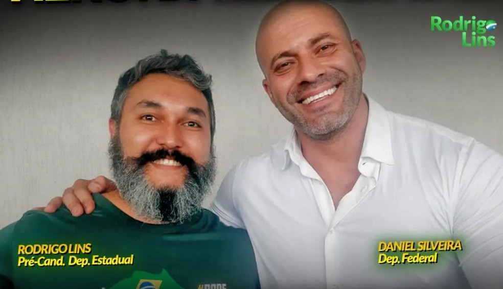 Alvo de operação da PF, Rodrigo Lins ao lado de Daniel Silveira — Foto: Reprodução/Instagram