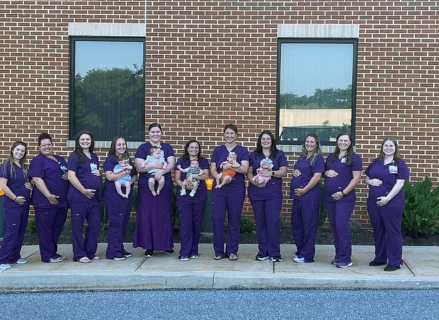 11 enfermeiras de hospital dos EUA ficam grávidas no mesmo ano (Foto: Reprodução/Good Morning America)