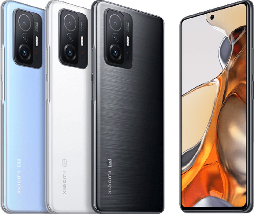 Xiaomi 11T Pro está disponível em três cores — Foto: Divulgação/Xiaomi